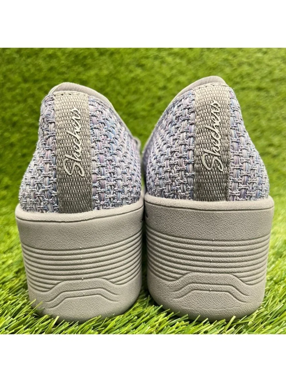 Skechers Arch Fit Laguna Adore Her Womens Size 8.5 Gray Casual Wedge Pump Shoes
